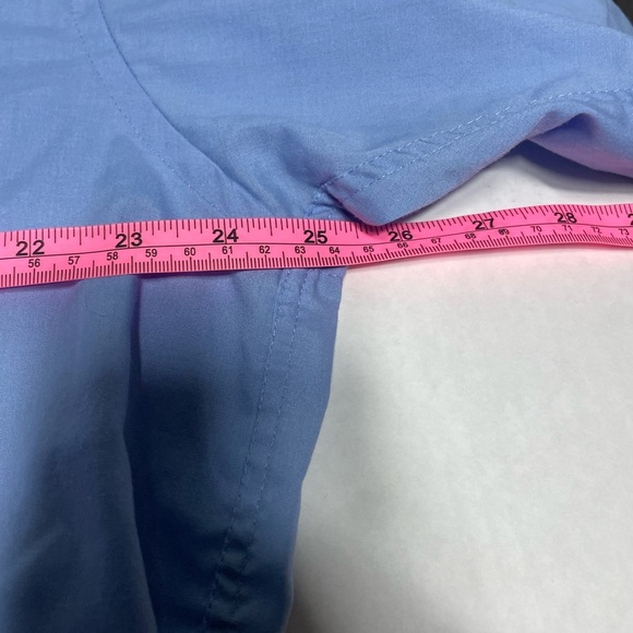 Requirements short sleeve men Sky Blue Button Down Shirt size 17 Classic fit - Picture 8 of 10